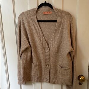Women's Tan cardigan with embellished buttons